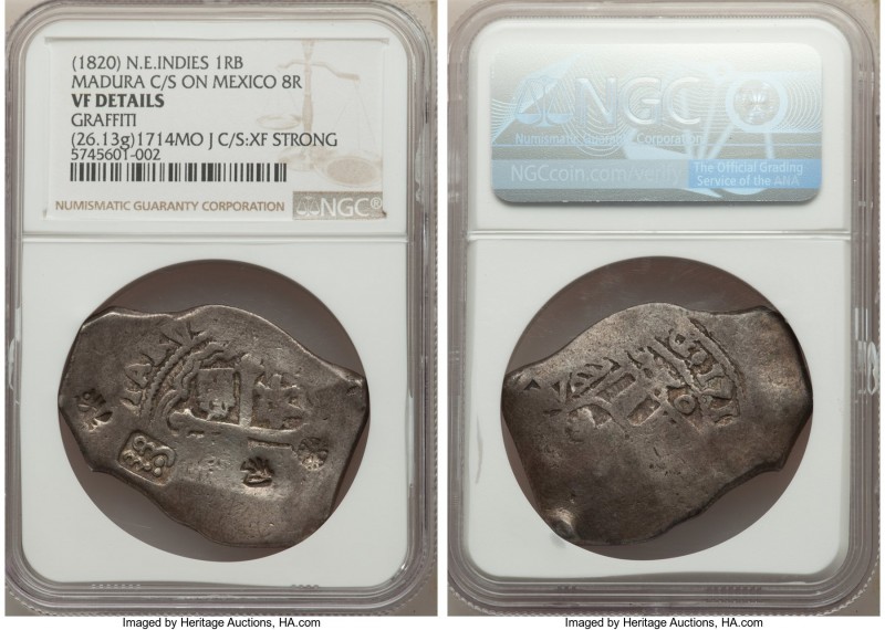 Madura Island. Sumenep Counterstamped Real Batu ND (c. 1820) VF Details (Graffit...