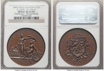 Confederation bronze "Thurgau-Frauenfeld Shooting Festival" Medal 1890 MS66 Brown NGC, Richter-1250c. 45mm. 50.19gm. By H. Bovy. HEIL DIR HELVETIA Hel...