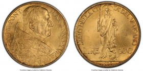 Pius XI gold 100 Lire Anno XV (1936) MS65 PCGS, KM10. Mintage: 8,239. Two year type. AGW 0.1502 oz. 

HID09801242017

© 2020 Heritage Auctions | A...