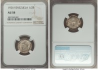 Republic 1/2 Bolivar 1924 AU58 NGC, KM-Y21. Frosty and lightly toned. 

HID09801242017

© 2020 Heritage Auctions | All Rights Reserved