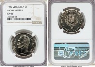 Republic nickel Specimen Pattern 5 Bolivares 1977 SP67 NGC, Madrid mint, KM-Pn49. Superbly perfect. 

HID09801242017

© 2020 Heritage Auctions | A...