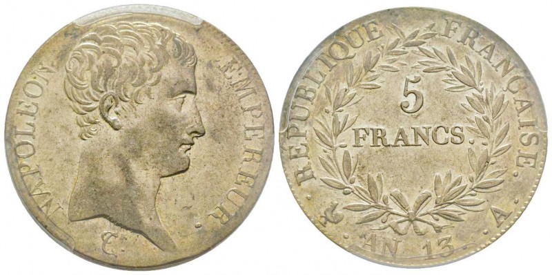 Premier Empire 1804-1814
5 Francs, Paris, AN 13 A, AG 25 g.
Ref : G.581
Conserva...