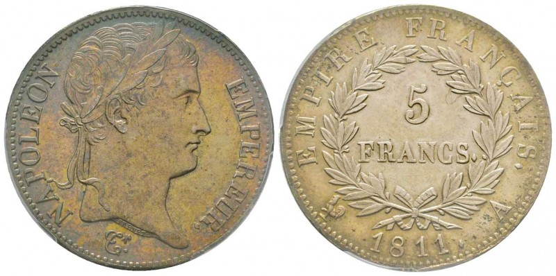 Premier Empire 1804-1814
5 Francs, Paris, 1811 A, AG 25 g.
Ref : G.584
Conservat...