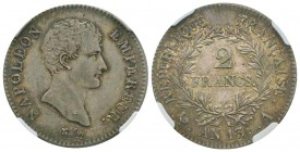 Premier Empire 1804-1814
2 Francs, Paris, AN 13 A, AG 10 g.
Ref : G.495
Conservation : NGC AU55