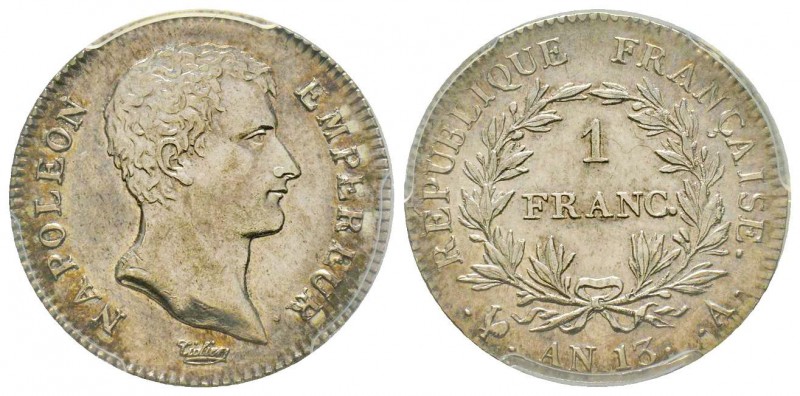 Premier Consul 1799-1804
1 Franc, Paris, AN 13 A, AG 5 g.
Ref : G.442
Conservati...