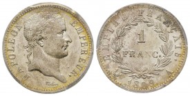 Premier Empire 1804-1814
1 Franc, Paris 1809 A, AG 5 g.
Ref : G.447
Conservation : PCGS MS62