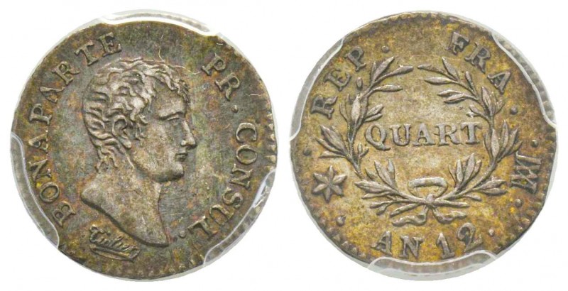 Premier Consul 1799-1804 
Quart de Franc, Marseille, AN 12 MA, AG 1.25 g.
Ref : ...