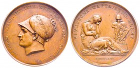 Premier Empire 1804-1814
Médaille, 1805, prise de Vienne, Milan, AE 42 g. 42 mm
Avers: Tête de Napoléon à gauche, coiffé d'un casque corinthien lauré....