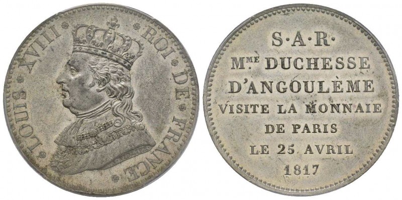 Louis XVIII 1815-1824
Module de 5 Francs visite de la duchesse d'Angoulême à la ...