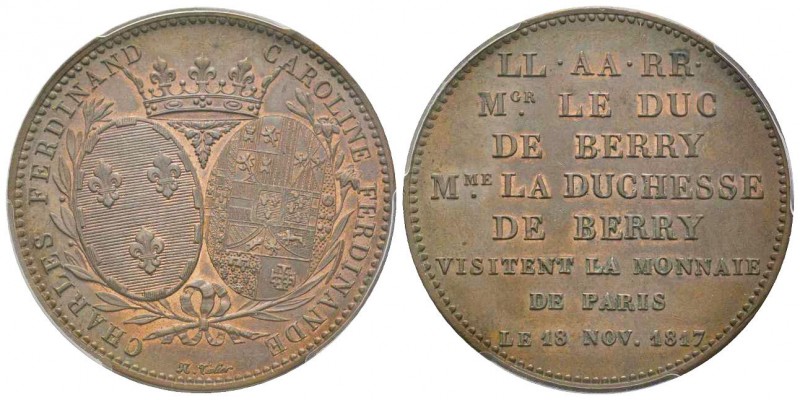 Louis XVIII 1815-1824
Monnaie de visite, module de 5 Francs, pour le duc et la d...