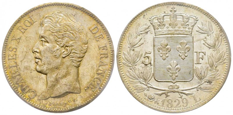 Charles X 1824-1830
5 Francs, Bayonne, 1829 L, AG 25 g.
Ref : G.644
Conservation...