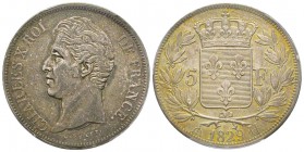 Charles X 1824-1830
5 Francs, La Rochelle, 1829 H, AG 25 g.
Ref : G.644
Conservation : PCGS MS62