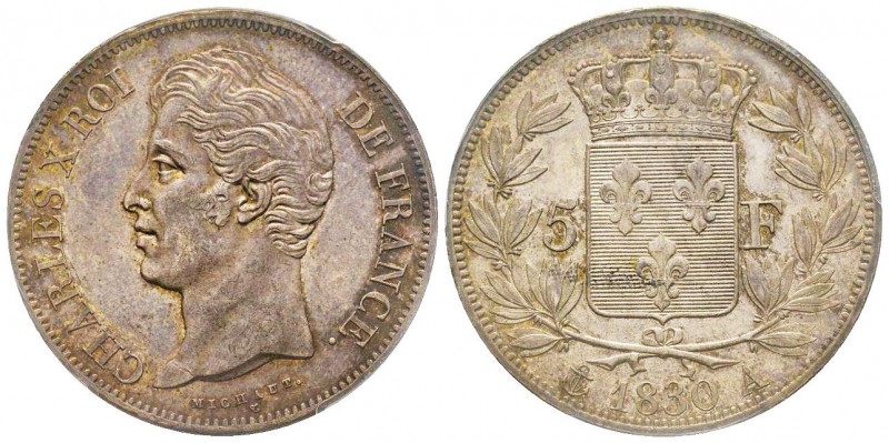 Charles X 1824-1830
5 Francs Tranche en relief, Paris, 1830 A, AG 25 g.
Ref : G....