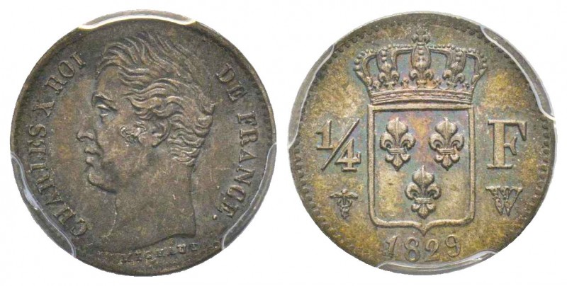 Charles X 1824-1830
1/4 Franc, Lille 1829 W, AG 1.25 g.
Ref : G.353
Conservation...