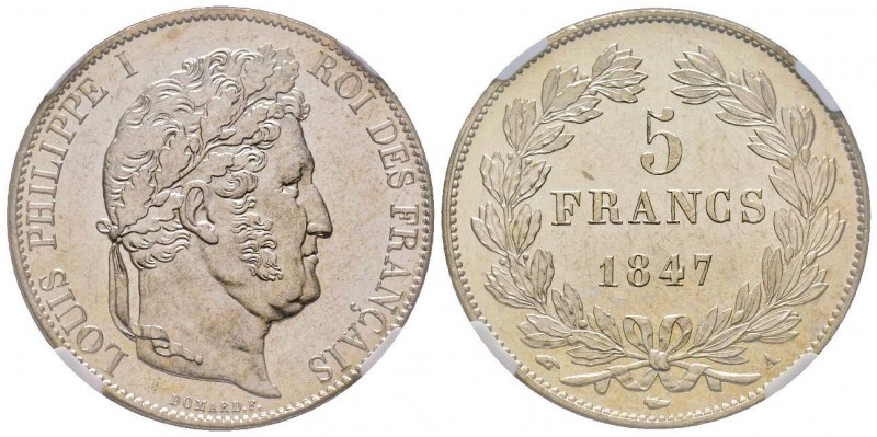 Louis Philippe 1830-1848
5 Francs, Paris, 1847 A, AG 25 g.
Ref : G.678a
Conserva...