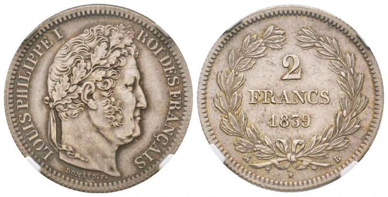 Louis Philippe 1830-1848
2 Francs, Rouen, 1839 B, AG 10 g.
Ref : G.520
Conservat...