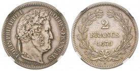 Louis Philippe 1830-1848
2 Francs, Rouen, 1839 B, AG 10 g.
Ref : G.520
Conservation : PCGS MS61
