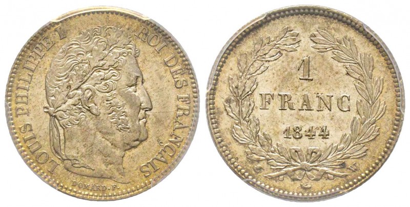 Louis Philippe 1830-1848
1 Franc, Lille, 1844 W, AG 5 g.
Ref : G.453
Conservatio...