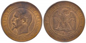 Second Empire 1852-1870
10 Centimes, Paris, 1853 A, AE 10
Ref : G. 248
Conservation : PCGS MS64RB