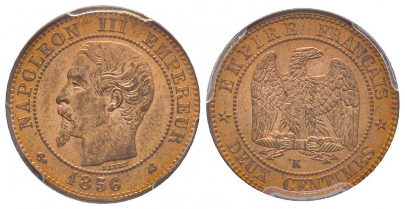 Second Empire 1852-1870
2 Centimes, Bordeaux, 1856 K, AE 5 g.
Ref : G.103
Conser...