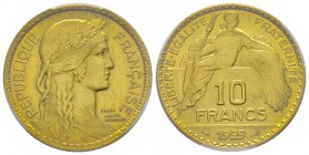 Troisième République 1870-1940
Essai de 10 francs Concours par Benard, 1929, AE-Al, 9 g.
Réf: GEM 162.3, Gadoury (1989) 792, Maz.2545a (R1)
Conservati...
