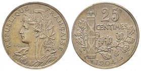 IIIème République
Piéfort de 25 centimes Patey, 22 pans, Paris, 1904, nickel 9.89 g.
Ref : GEM 62.P1, Maz.2135b
Conservation : PCGS SP66. MCHOR sur la...