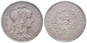 Troisième République 1870-1940
Piéfort de 25 centimes par Rude, Paris, 1909, Al 4.97 g.
Ref : GEM 64.EP, Maz.2289 (R2) variante Piéfort
Conservation :...