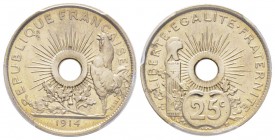 Troisième République 1870-1940
Essai de 25 centimes par Pillet, grand module, Paris, 1914, Ni 5 g.
Réf: Taill. 73.7, Gadoury (1989) 376, Maz. 2156 (R2...