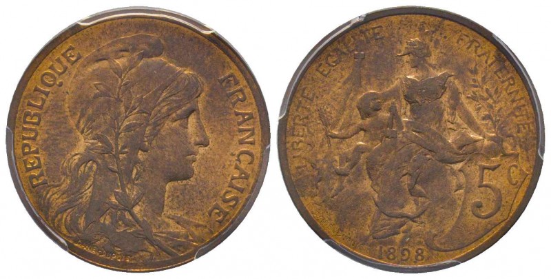 Troisième République 1870-1940
5 centimes Dupuis, Paris, 1898 A, AE 5 g.
Ref : G...