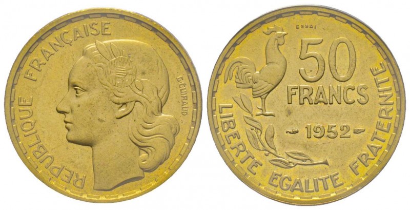 Quatrième République 1946-1958
Piéfort de 50 Francs Guiraud, 1952, Cu-Al, 16 g.
...