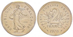 Cinquième République
Essai de 2 Francs Semeuse, 1978, Ni 7.5 g.
Ref : GEM 123.2, G. 547
Conservation : PCGS SP65 
Quantité 6.000 exemplaires.