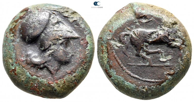 Sicily. Aitna 354-344 BC. 
Tetras Æ

23 mm., 17,89 g.

[ΑΙΤΝΑΙΩΝ], head of ...