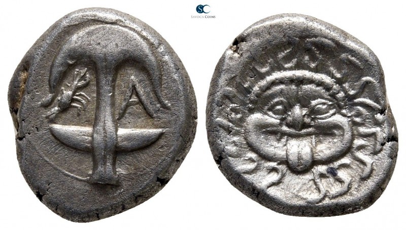 Thrace. Apollonia Pontica 480-450 BC. 
Drachm AR

14 mm., 3,30 g.

Upright ...