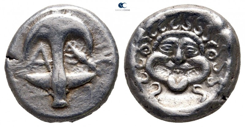 Thrace. Apollonia Pontica 480-450 BC. 
Drachm AR

14 mm., 3,38 g.

Upright ...
