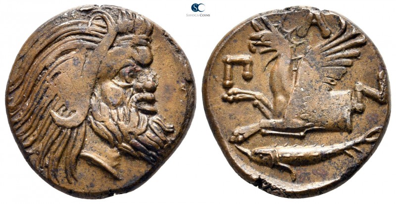 Cimmerian Bosporos. Pantikapaion 310-304 BC. 
Bronze Æ

20 mm., 6,06 g.

Be...