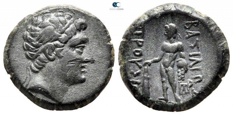 Kings of Bithynia. Nikomedeia. Prusias II Cynegos 182-149 BC. 
Bronze Æ

17 m...