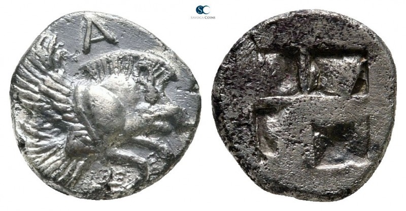 Ionia. Klazomenai 499-494 BC. 
Diobol AR

10 mm., 1,06 g.

Forepart of wing...
