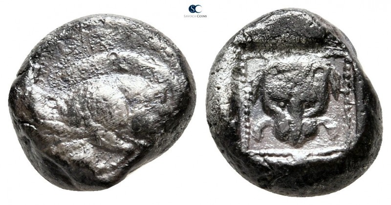 Islands off Ionia. Samos 526-522 BC. 
Drachm AR

12 mm., 3,07 g.

Forepart ...