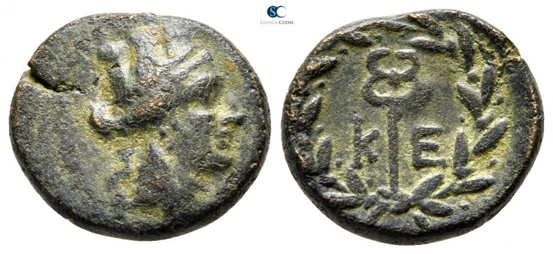 Caria. Keramos circa 200-27 BC. Also attributed to Keraitai of Pisidia
Bronze Æ...