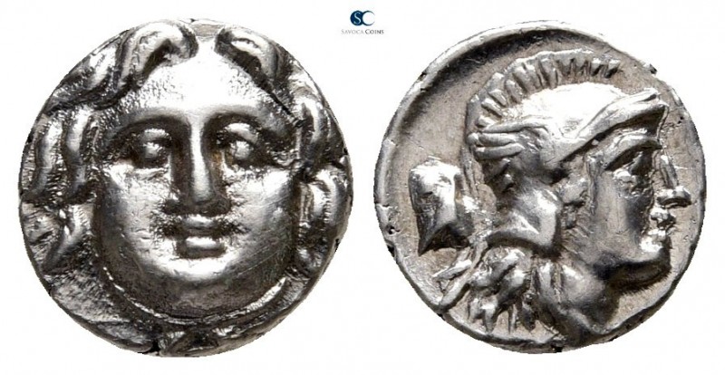 Pisidia. Selge 350-300 BC. 
Obol AR

8 mm., 0,95 g.

Facing gorgoneion / He...