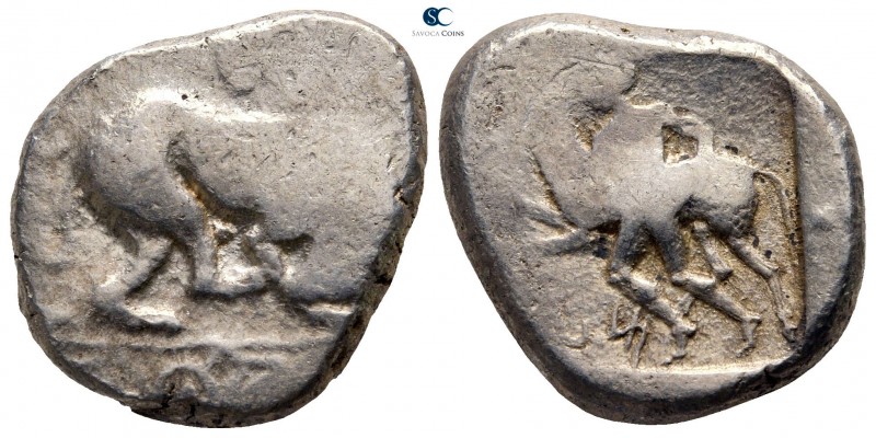 Cyprus. Marion. Sasmas circa 470-450 BC. 
Stater AR

23 mm., 11,10 g.

Lion...
