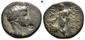 Caria. Apollonia Salbake. Tiberius AD 14-37. Apollonios Apolloniou, magistrate. Bronze Æ