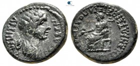 Phrygia. Eumeneia - Fulvia. Agrippina II AD 50-59. ΒΑΣΣΑ ΚΛΕΩΝΟΣ ΑΡΧΙΕΡΗΑ (Bassa, wife of Kleon), archiereia. Bronze Æ