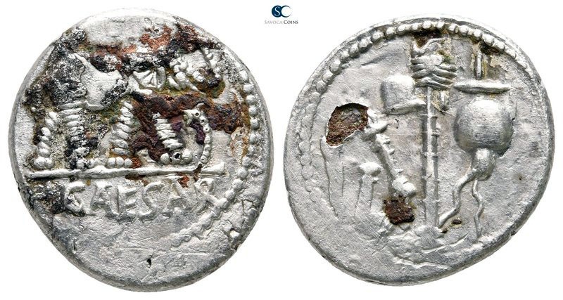 Julius Caesar 49-48 BC. Military mint travelling with Caesar
Fourrée Denarius
...