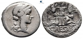 Julius Caesar 49-48 BC. Military mint travelling with Caesar in Spain. Denarius AR