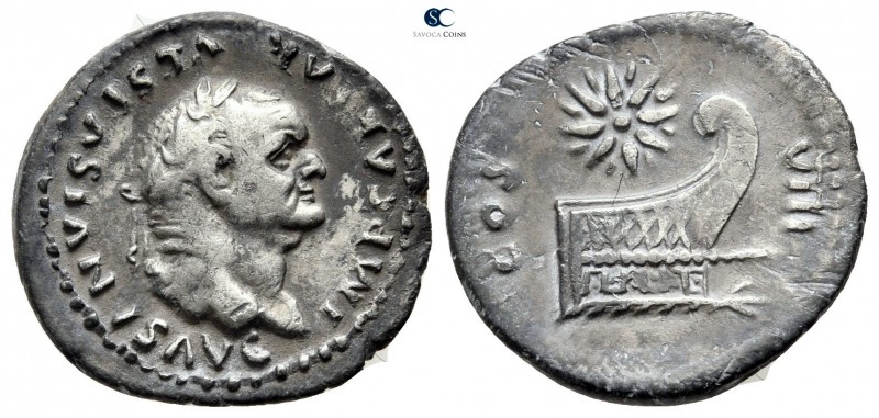 Vespasian AD 69-79. Rome
Denarius AR

18 mm., 2,98 g.

IMP CAESAR VESPASIAN...