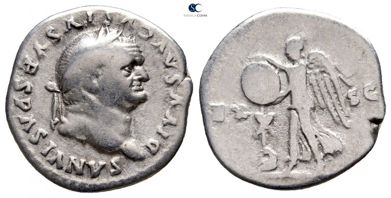 Divus Vespasianus AD 79. Struck under Titus. Rome
Denarius AR

17 mm., 3,11 g...