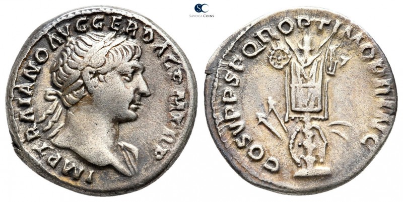 Trajan AD 98-117. Rome
Denarius AR

18 mm., 3,27 g.

IMP TRAIANO AVG GER DA...