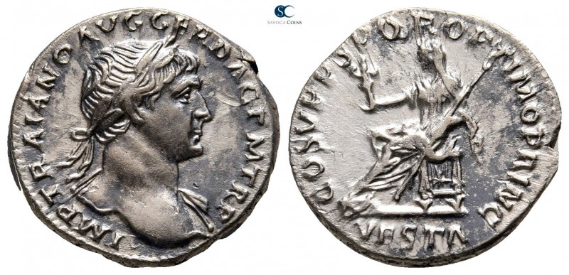 Trajan AD 98-117. Rome
Denarius AR

18 mm., 3,35 g.

IMP TRAIANO AVG GER DA...
