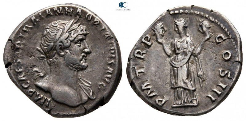 Hadrian AD 117-138. Rome
Denarius AR

18 mm., 3,05 g.

IMP CAESAR TRAIAN HA...